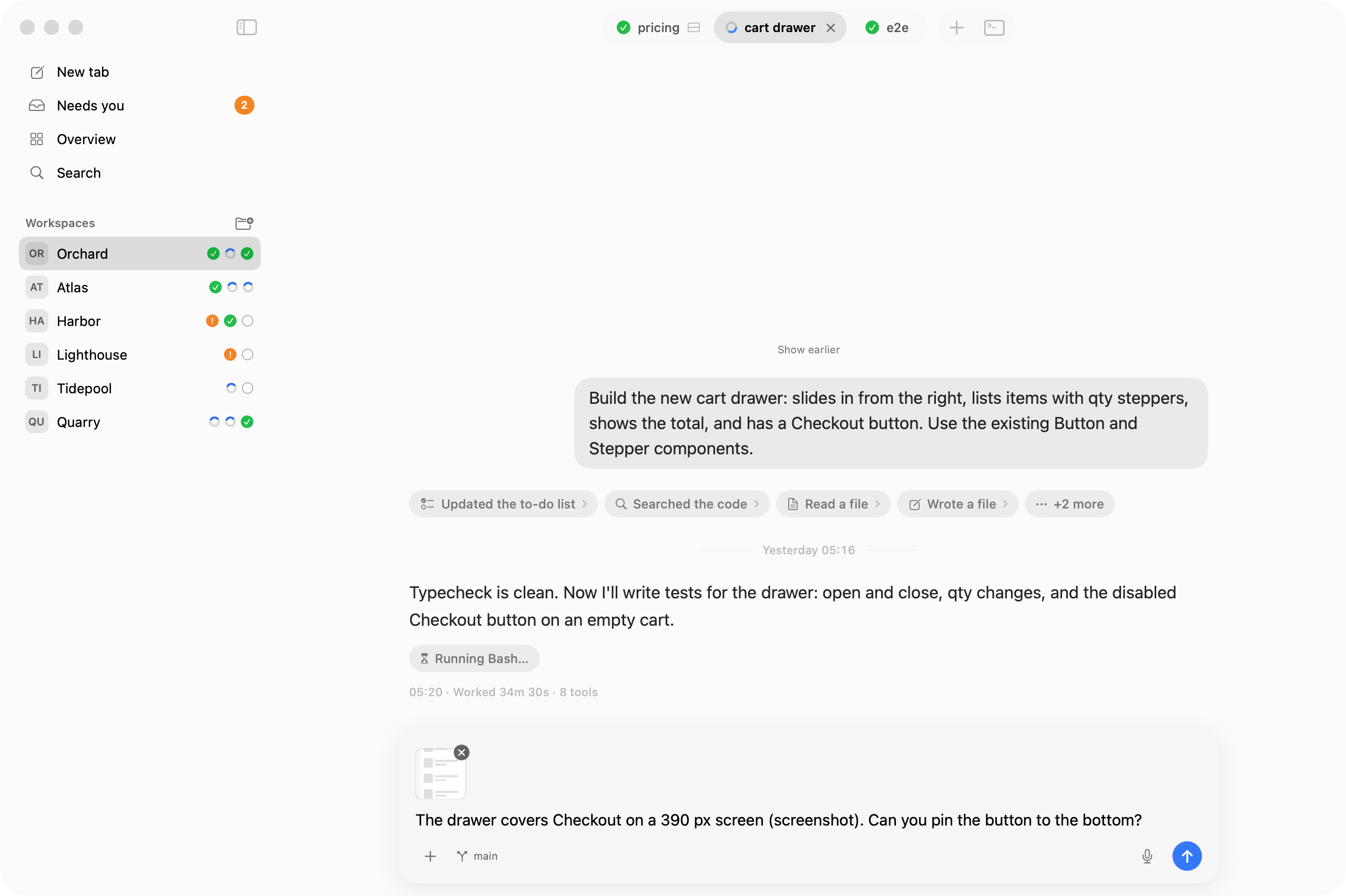 The reply field under a conversation, with a pasted image.
